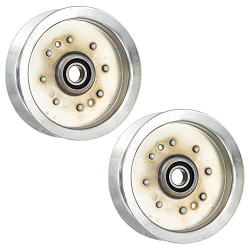 8TEN Flat Idler Pulley for John Deere D170 D100 L118 L111 L108 D110 D125 Cub Cadet XT1-LT42 XT1-LT46 XT2-LX46 2 Pack