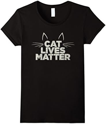 Women's Cat Lives Matter Tshirt Small Black