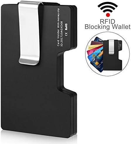 Zonlicat RFID Blocking Card Protector- Aluminum Credit Card Holder Wallet with Steel Stainless Money Clip, Gift Box