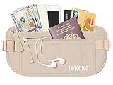 ZM-YOUTOO Travel Money Belt RFID Blocking Hidden Waist Wallet Waterproof Security Pouch for Passport, Mobile Phone, Cards for Man Women - Khaki