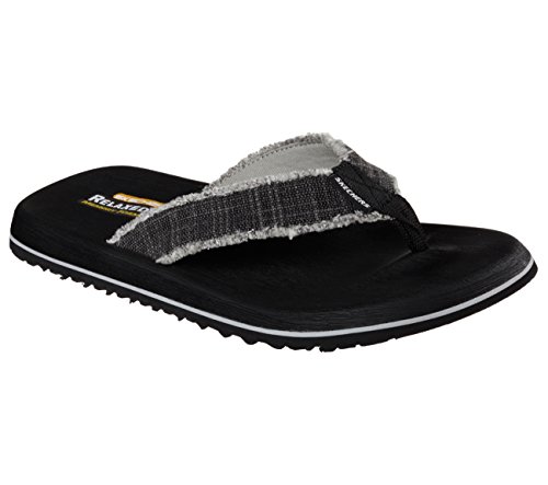 Skechers Relaxed Fit Tantric Salman Mens Flip Flop Sandals Black 11