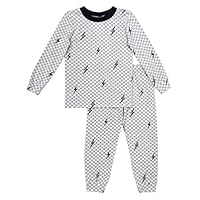 Esme Boys Pajamas Crew Neck Long Sleeve Pant Set 12 Bolts Grey