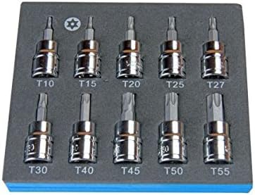 US Pro Bergen 10Pc 3/8 Drive 48mm Long S2 Tamper Proof Torx Bit Socket Set T10 - T55, Variety Pack - Image 4