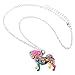 BONSNY Love Heart Enamel Zinc Alloy Metal Pug Dog Necklace Bulldog Animal pendant 18
