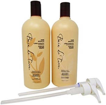 Bain De Terre Sweet & Almond Oil Long & Healthy Shampoo & Conditioner 33.8 Ounce Duo with Pumps