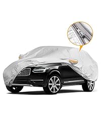 YIBEICO Cubierta de coche para SUV, impermeable resistente al viento a la nieve a prueba de polvo, resistente a los arañazos al aire libre, protección UV, cubiertas completas para coche Sedan SUV