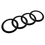 US85 Audi Sport 3D Ring Luggage Lid Adhesive Logo Emblem Badge Sticker Decoration Accessories (Gloss Black)