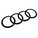 US85 Audi Sport 3D Ring Luggage Lid Adhesive Logo Emblem Badge Sticker Decoration Accessories (Gloss Black)