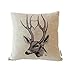 Decorbox Cotton Linen Square Throw Pillow Case Decorative Cushion Cover Pillowcase for Sofa Deer 18 