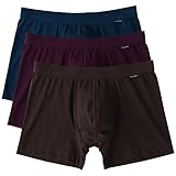Separatec 3 Pack Men's 120s Long Staple Cotton Separate Pouches Boxer Briefs(L,Dark Blue/Wine/Dark Coffee)