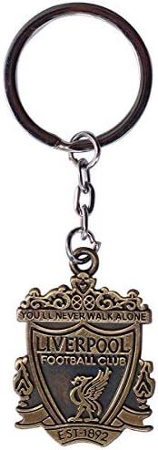 FameUs Liverpool FC Emblem/Logo Key Ring - Liverpool 1892 Football Club Metal Key Chain Collectible - Bronze Color - 1.2 x 1 x 0.11 (inches)