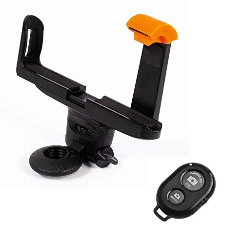 Selfie Phone Holder with Camera Shutter Bluetooth Remote Control for All Trekking Hiking and Walking Pole Sticks