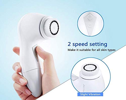 Anfiar Gesichtsreinigungsbürste Gesichtsbürste Elektrisch IPX6 Wasserdicht Minimiert Poren Porenreiniger Entfernt Mitesser Verbessert Teint Hautreinigung Gesichts-Massagegerät mit Etui