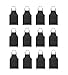 TSD STORY Total 12 PCS Plain Color Bib Apron Adult with 2 Front Pocket Black