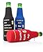 Beer Bottle sleeves- Set of 6 Multi Color Zipper Coolies with Funny Quotes - Thick Neoprene - Fully stitched, Non-Glued Base - Thermosuit Cooler + Bottle Opener - Trendy & Awesome any occas. Gift #3FQ