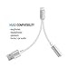 2 in 1 Lightning iPhone 7 Adapter, ATOOL Lightning to 3.5mm and USB Charger Audio Earphones Jack Cable [No Music Control] for iPhone 7/7 Plus - Silver