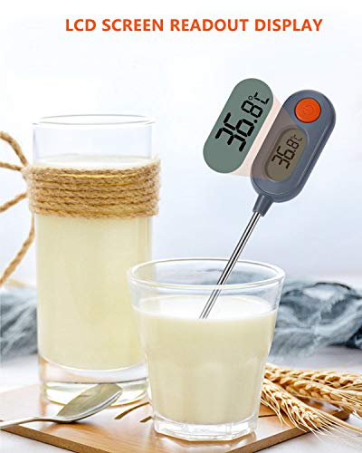 Termometro Cocina Digital,（2Pack）Termometro Cocina con Sonda Larga Cocina Digital de Carne Thermometer, Lectura Instantánea en 2~4 Segundos para Cocinar Alimentos Líquidos Barbacoa Comida Leche
