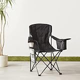 Amazon Basics Comfortable Heavy Duty Portable Camping Chair XL with 4-Can Cooler view 2