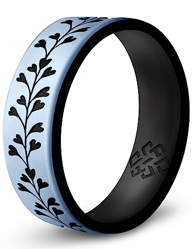 Knot Theory Heart Vine Silicone Ring in Baby Blue