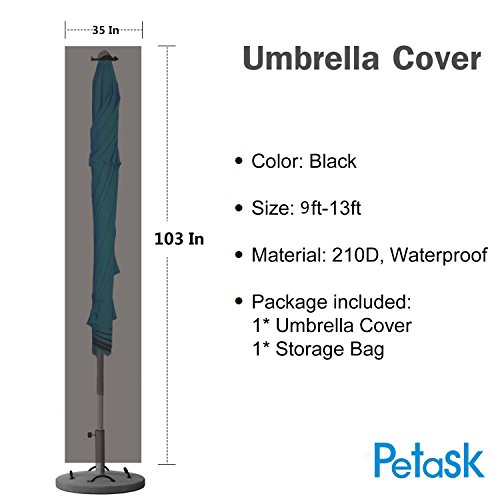 Patio Umbrella Covers, Waterproof Market Parasol Covers with Zipper for 6ft to 10.5ft Durable