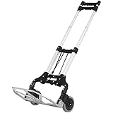 Finether Cart Aluminum Folding 2-wheel Hand Truck|Lightweight Portable Trolley dolly for Indoor Outdoor Travel Shopping Office, Black