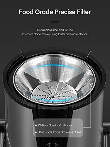 Juicer Machines, FOHERE Centrifugal Juicer Extractor Max Power 900W,Large 3” Feed Chute for Whole Fruit and Vegetables,3 Speed Control, 400w Motor,Cleaning Brush and Recipe Included (Silver)