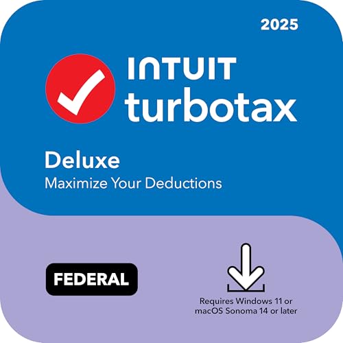 TurboTax Desktop Deluxe 2025, Federal Tax Return [Download] [PC/Mac Online Code]