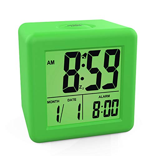 Digital Alarm Clocks Plumeet Kids Clock with Snooze and Green Nightlight Easy Setting Travel