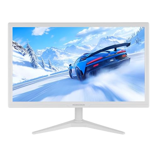 Monitor Branco 19" Monocron HD+ 75Hz HDMI VGA VESA Trabalho Escritório Home Office e Jogos
