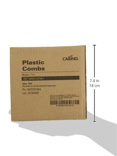 Medline Plastic Combs,Black, 144 Count
