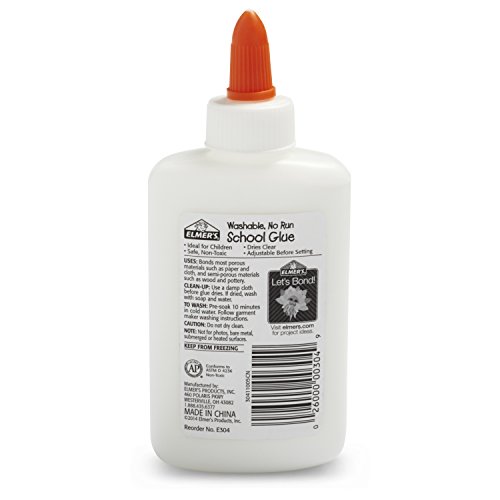 Elmer's bundle Washable Liquid School Glue, White, Dries Clear, 4 fl oz Plus Disappearing Purple