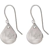 Spirit by Silver Forest Silver Tone Hammered Teardrop Dangling Earrings
