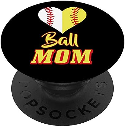 Softball Mom Gadget Ball Mom Baseball Gift PopSockets PopGrip: Swappable Grip for Phones & Tablets