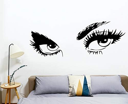 Eyes Wall Decal Women Big Eyes Wall Stickers Beauty Salon Eyes Wall Decals Eyebrow Wall Stickers Eyelash Wall decals Decor for Living Room Bedroom