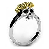 EVBEA Antique Class 14k Gold Rose Crown Ring Gothic Jewelry Jeulia Skull Love Rings for Women