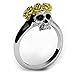 Skull Band with 14k Gold Halo EVBEA Unique Gothic Rose Crown Rings for Women