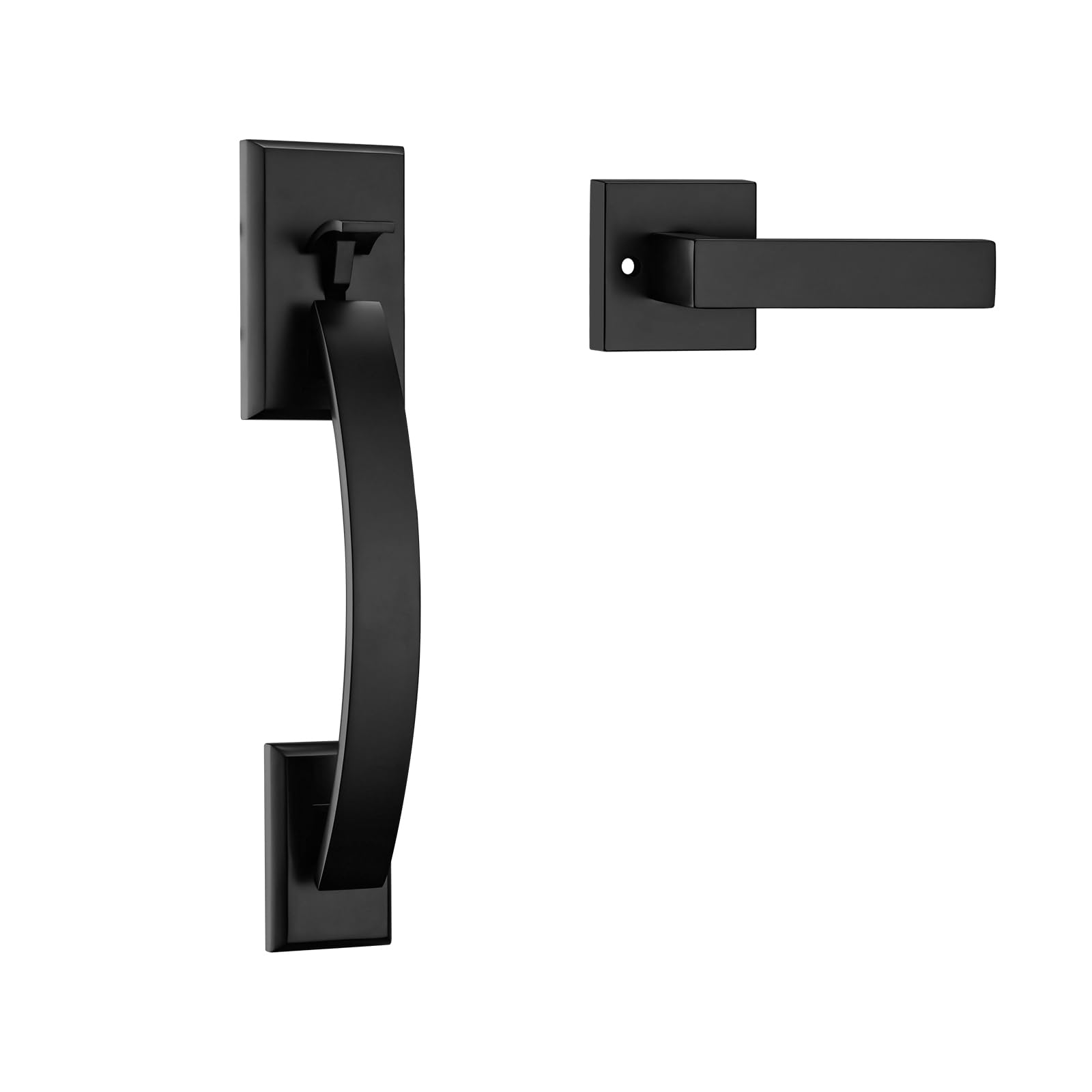 Photo 1 of NCSEN Front Door Handle Dummy Handle Only, Black Door Handleset for Front Door, Exterior Door Lock Set