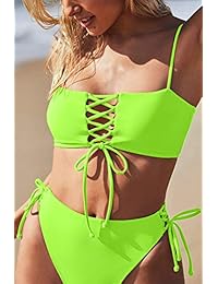 Conjunto de bikini sexy con cordones para dama