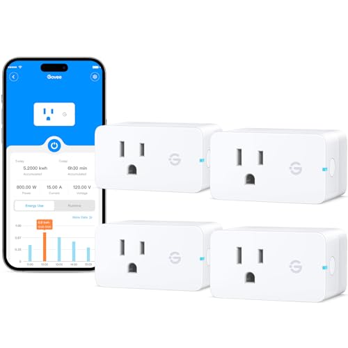 Govee Smart Plug with Energy Monitoring, WiFi Bluetooth Plug Work with Alexa...