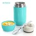 DaCool Insulated Lunch Container Hot Food Jar 24 oz Stainless Steel Vacuum Bento Lunch Box for Adult with Spoon Leak Proof Hot Food Insulated Container for Office Picnic Travel Outdoors, Cyan Blue