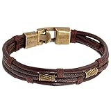MAIDIEN 1PC New Men's Braided Leather Stainless Steel Cuff Bangle Bracelet Wristband