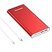 POWERADD Pilot 4GS Plus 20000mAh Portable Charger, 8-Pin & Micro Input 3.6A Power Bank for iPhone, iPad, Samsung, LG and More - Red (MFi 8-Pin and Micro Cable Included)
