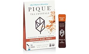 Pique Organic Earl Gray Black Tea Crystals, Antioxidants, Energy, Gut Health, 14 Single Serve Sticks (Pack of 1)