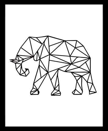 Elefante Geométrico Geometric Cuadro decorativo Print Elephant Animal