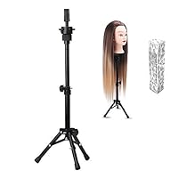 Doris Direct Adjustable Tripod Stand Holder Hairdressing Training Head Mold Mannequin Salon Hair Clamp with a beautiful box-Black