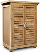 FEFE Wooden Outdoor Garden Tool Storage Shed Cabinet Shelf Double Doors Hinged view 5