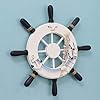 BUYGOO 2 Pack Nautical Decor 13" Wooden Ship Wheel and Wood Anchor with Rope Nautical Boat Steering Rudder Wall Decor Door Hanging Ornament Beach Theme Home Decoration