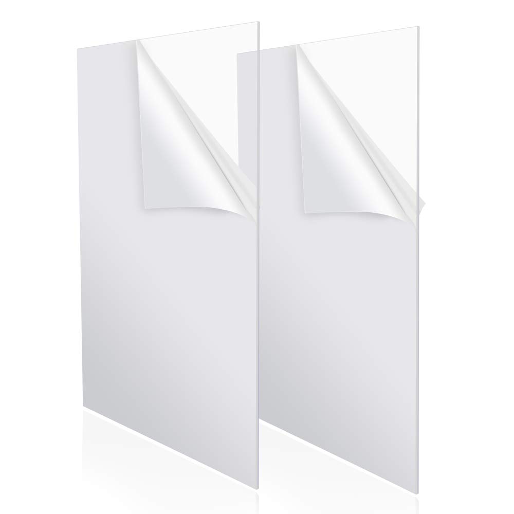 PP OPOUNT 2 Pieces A3 Acrylic Sheets 2 mm Thick Large Acrylic Sheet for DIY Display Projects, Protective Shields, Signage