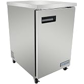 EMPURA 24" Back Bar Cooler Cabinet with One-Swing Solid Door | Commercial Refrigerator Beverage Fridge for Restaurant Bar Pub, 24.1"W x 31.89"D x 38.70"H, Stainless Steel Exterior Finish, 115V