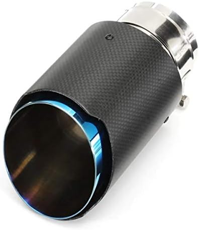 オートバイ排気口 63ミリメートルユニバーサルブルースチールエンドカーボンファイバーエキゾーストマフラーヒントパイプcw Ep026